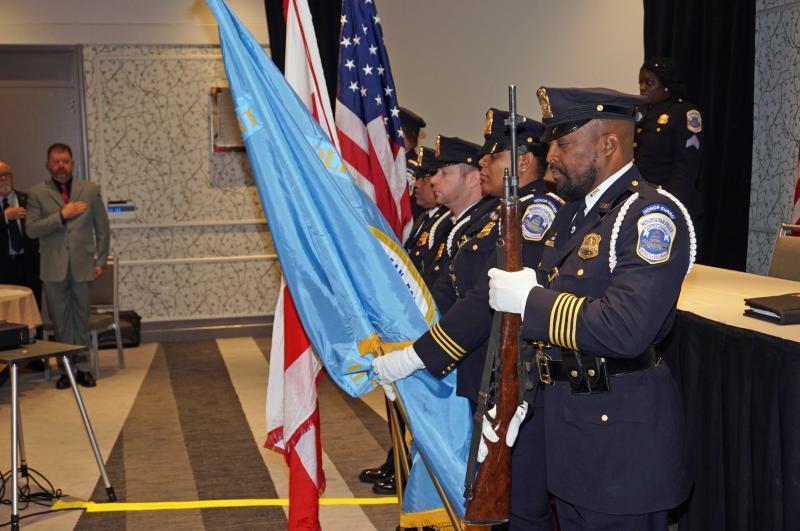 Honor guard presenting the colors at an NNOAC Foundation event